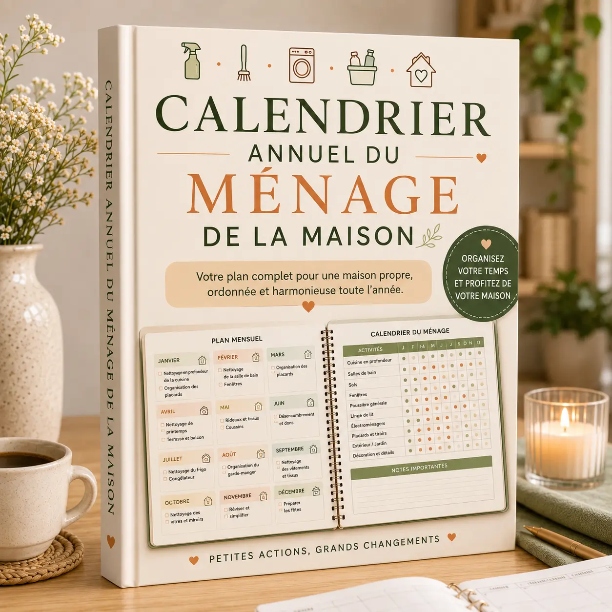 Calendrier annuel de nettoyage de la maison
